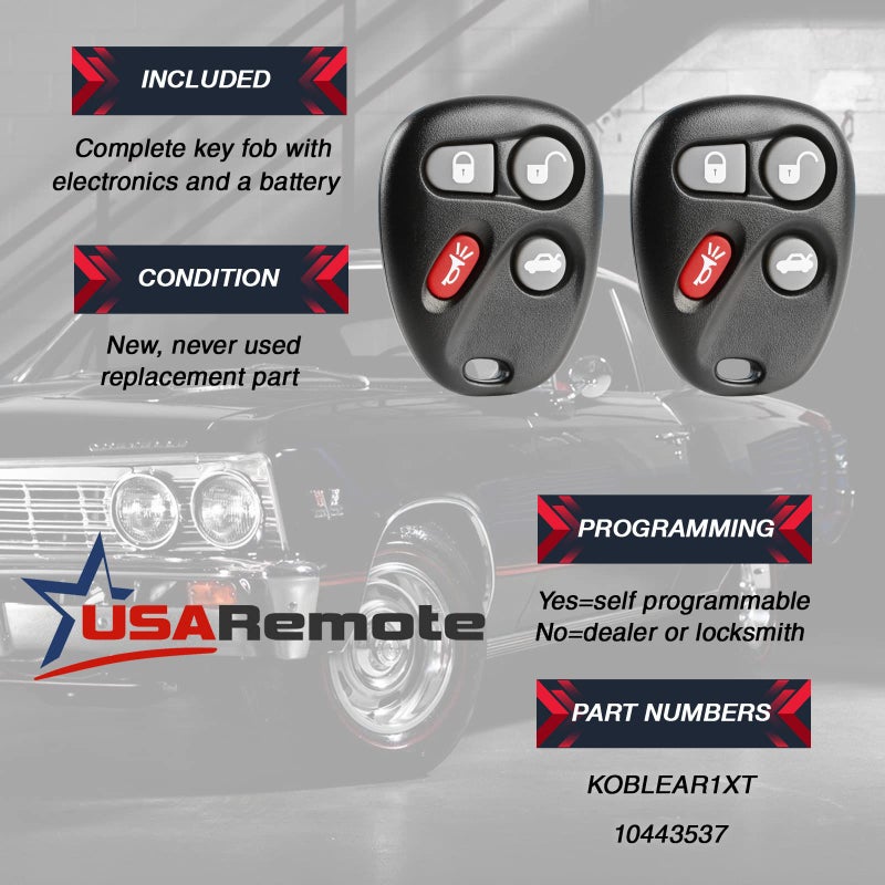 USARemote 2 Keyless Entry Remote Key Fob - 4 Button (Symbol) - Image 2